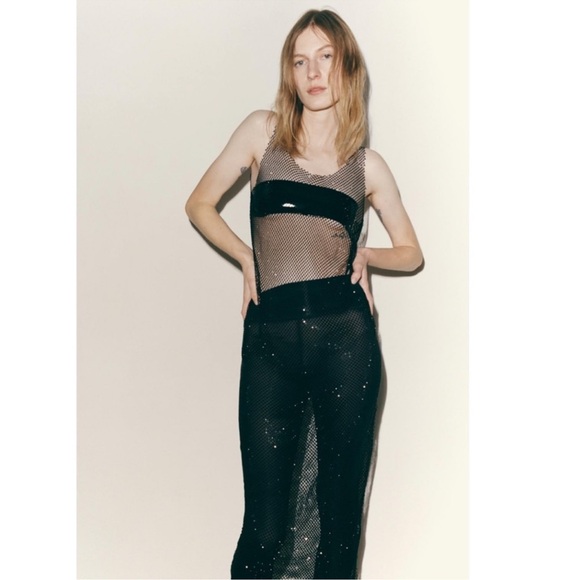 Zara Limited Edition Rhinestone
Mesh Dress - Picture 4 of 16